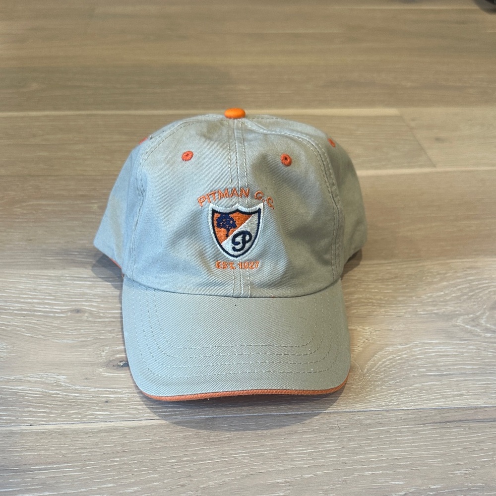 Pitman Golf Course Tan and Orange Golf Cap